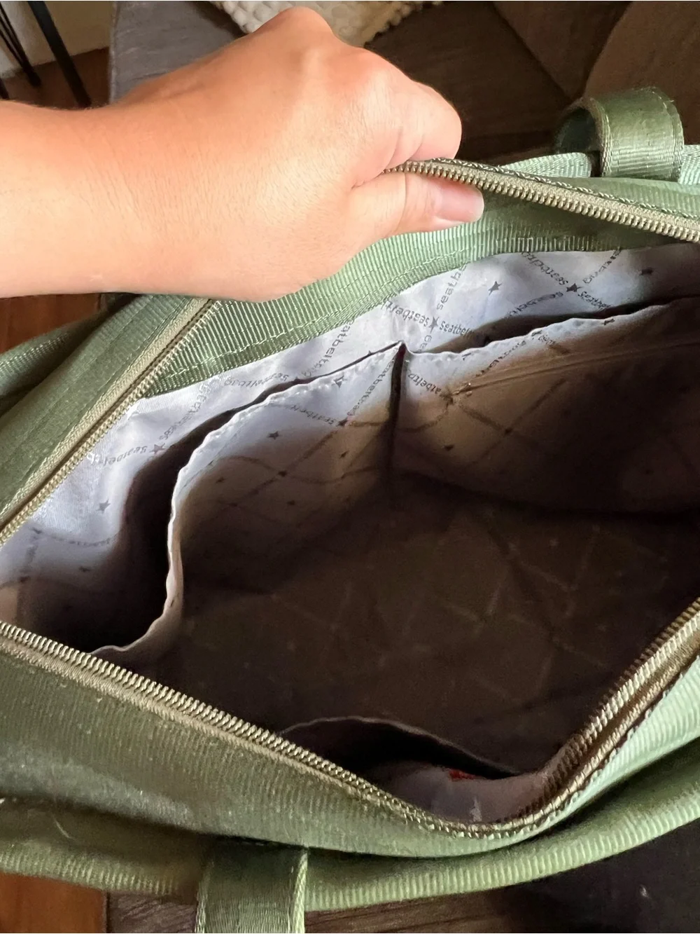 Vintage Harvey’s “The Original Seatbelt Bag” Tote Olive Green